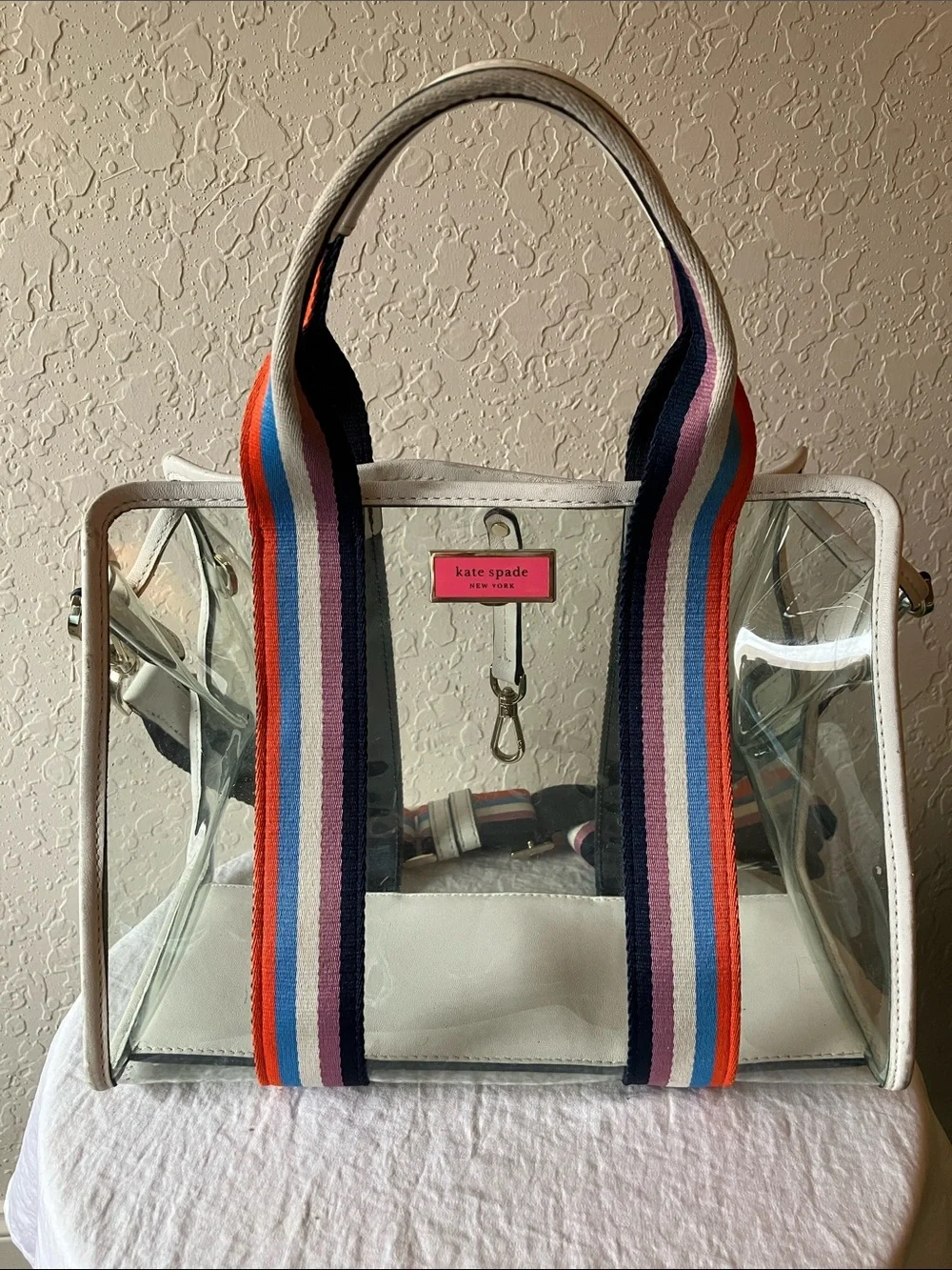 kate spade: Sam See-Through Medium Satchel Tote- Shoulder Strap- flaws